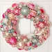Special Pinks Aqua Vintage Ornaments Wreath Shiny Brite Fabulous BIG
