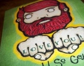 Anniversary Love Tattoo Love Card Manly Jailhouse Romantic  5x7 Greeting Card Blank inside by Agorables Valentine's Day