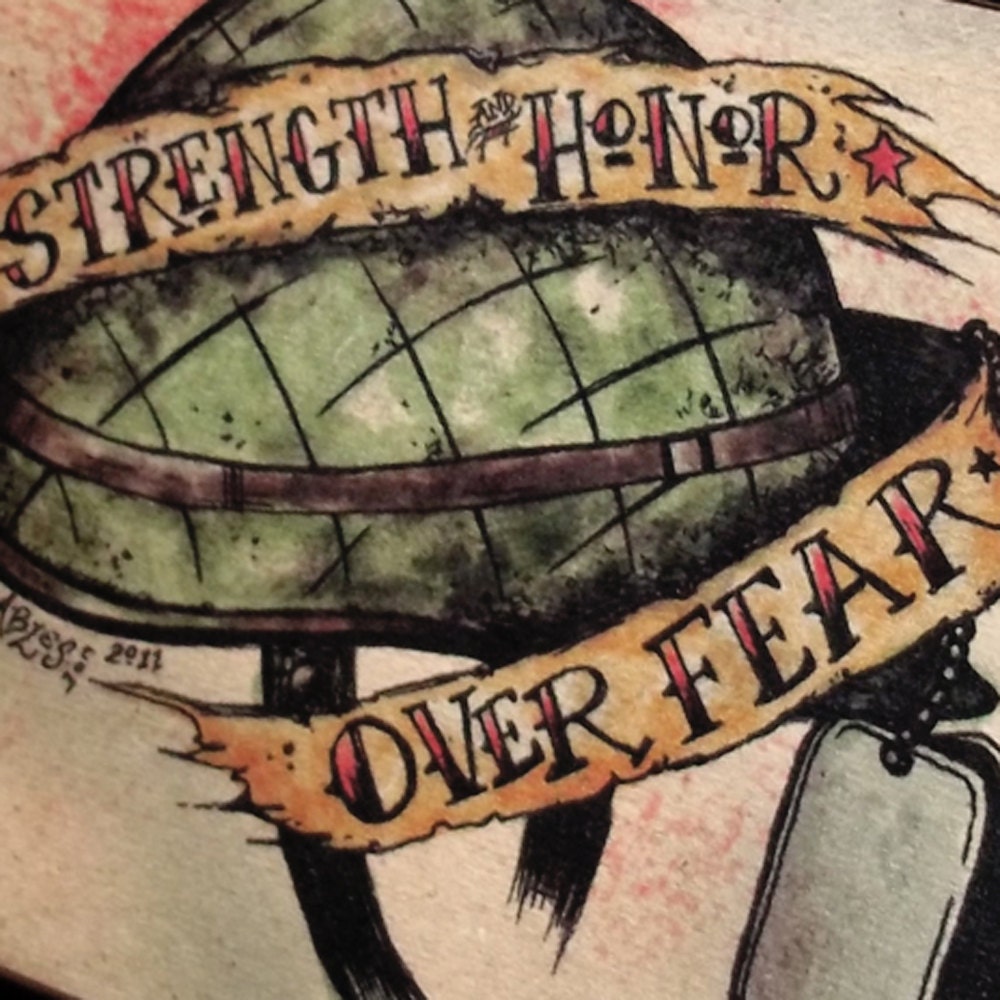 Army Strength and Honor Over Fear Traditional Soldier by agorables
