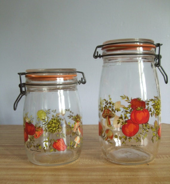 Items Similar To Two French Glass Apothecary Storage Jars With Metal 