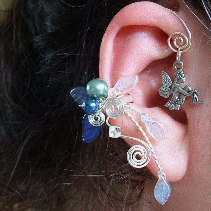 Ear Cuff Vine Wrap Fairy Bower Moonlight Blue