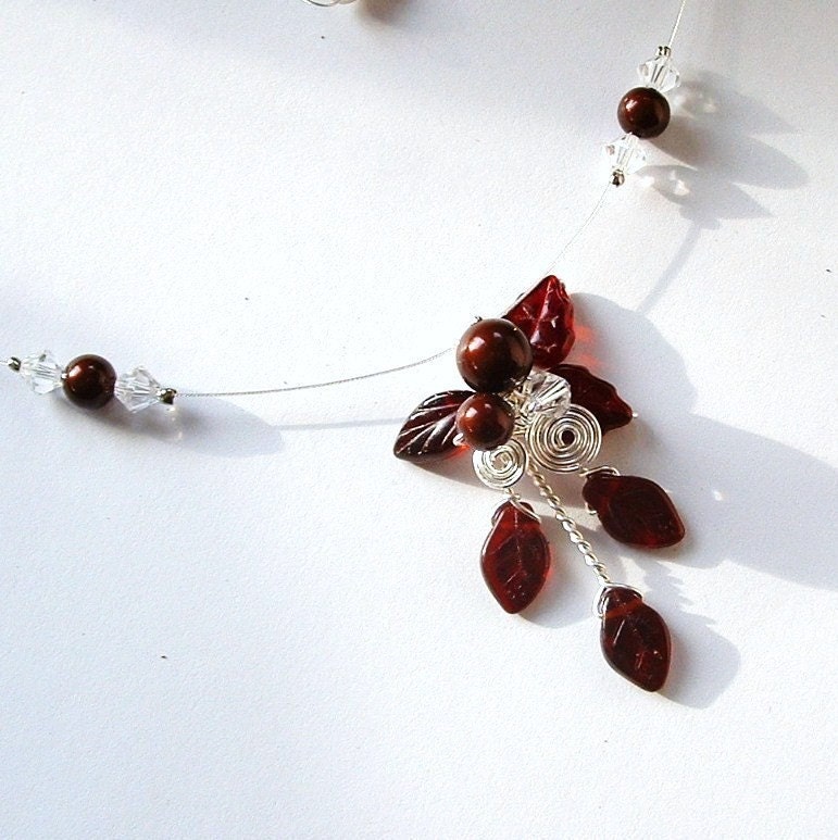 Red Fairy Necklace Elven Forest