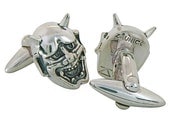 Japanese Hannya Theater Mask, Demon, Cufflinks, Sterling Silver
