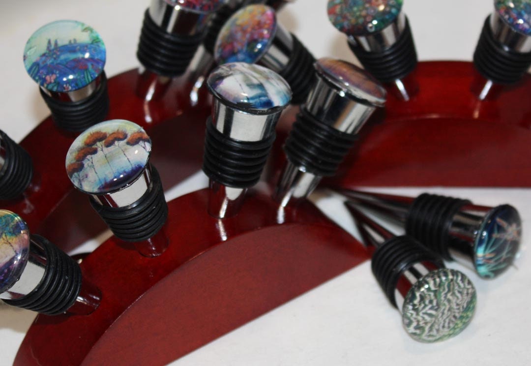 Decorative Wine Bottle Stopper w/ Artwork by Kristen Stein - Buyer's Choice