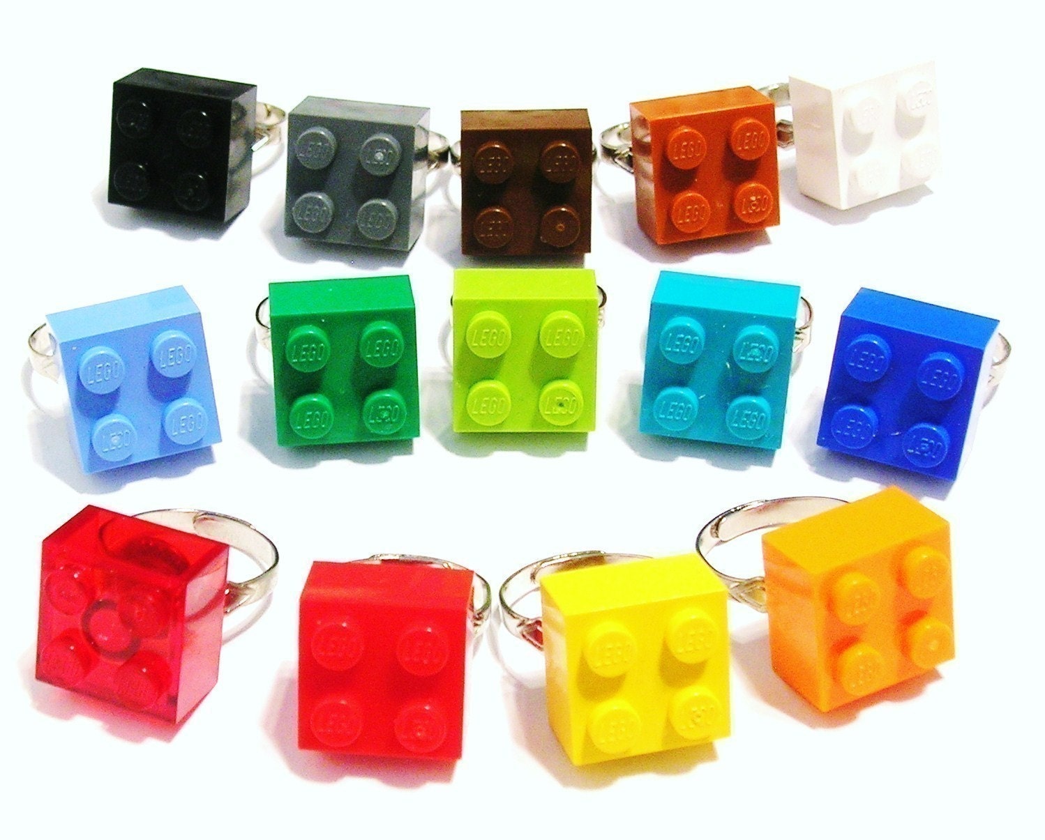 LEGO Brick Adjustable Rings --Huge Color Variety--