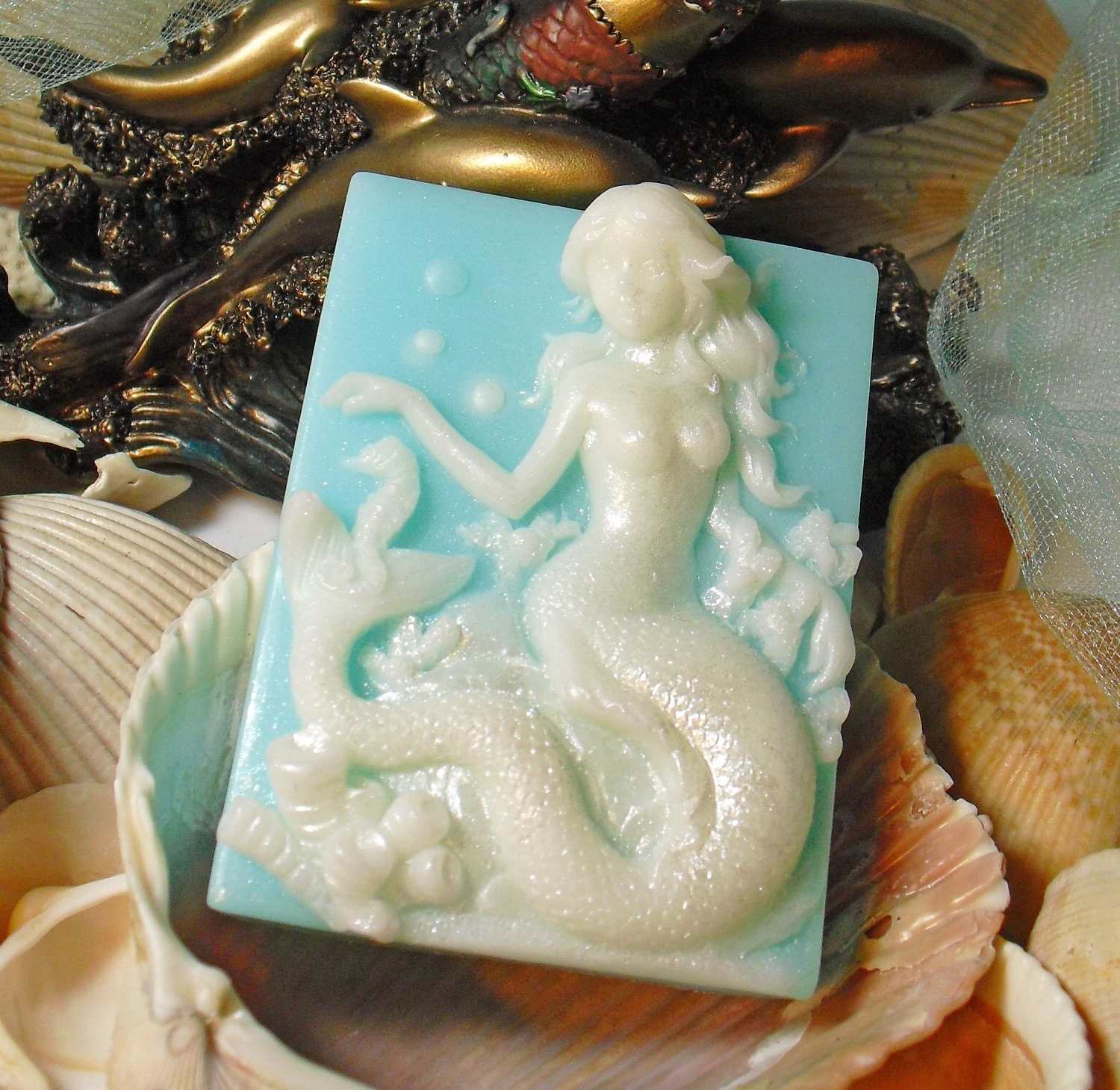 Mermaid and the Seahorse Handmade Vegan Soap Mediterranean Garden Spa Scented