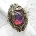 Dream Weaver Ring - Mexican Glass Fireopal in Antiqued Brass