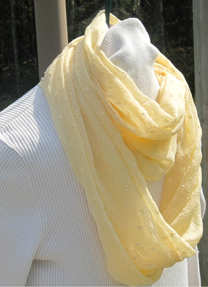 Buttery Yellow Womens  Infinity scarf, circle scarf, cowl scarf