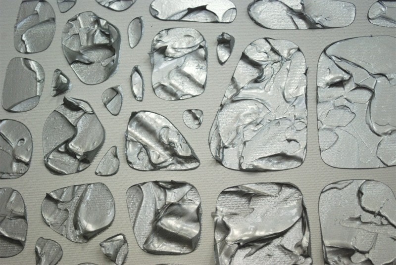 Original Textured Modern Abstract Painting Metallic Silver by Susanna Large 48x24 MADE2ORDER