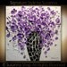 ORIGINAL Contemporary Purple Flowers Bouquet in Vase Thick Impasto Textured Oil Painting by Susanna