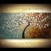 ORIGINAL Large Abstract Contemporary White Cherry Blossom Tree Oil Painting Thick Texture Gallery Fine Art by Susanna Ready to Hang 48x24