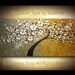 ORIGINAL Abstract Contemporary Weeping White Cherry Blossom Tree Painting Thick Texture Ready to Hang Gallery Canvas 48x24 by Susanna