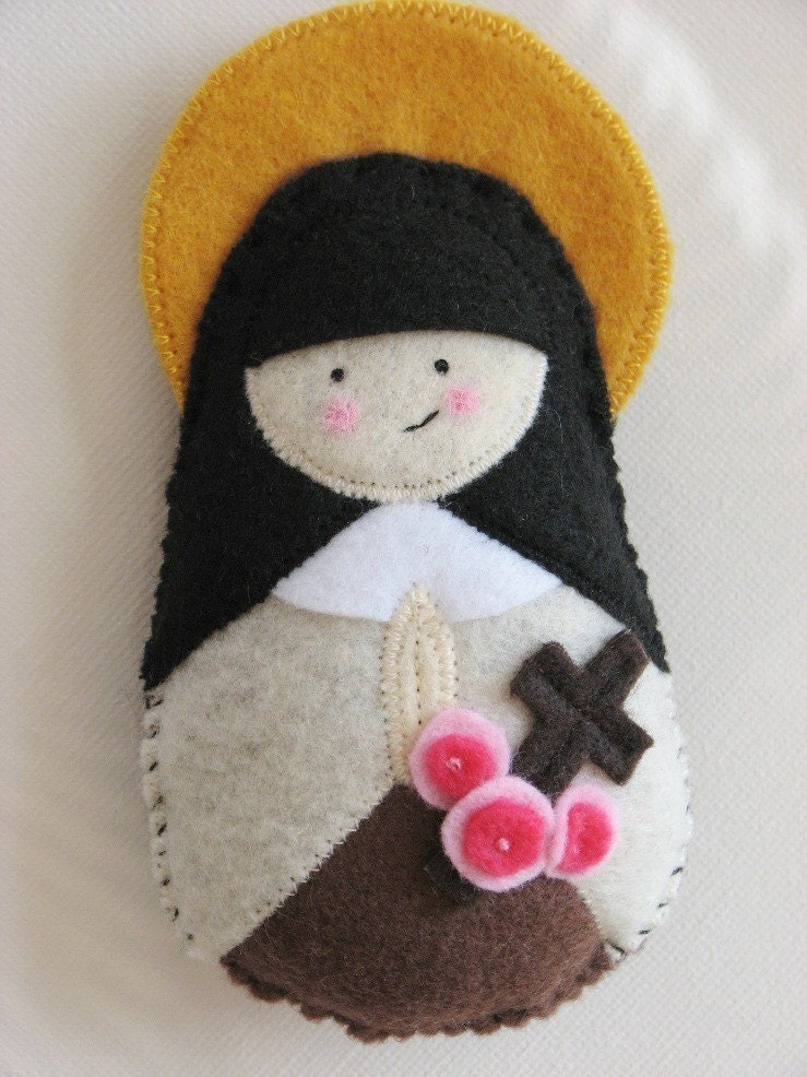 Saint Therese of Lisieux...Little Flower...Felt Softie