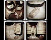 ameliakayphotography Vintage Wine Set Ceramic Coasters