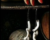 Layered Antique Ceramic Doll Arm Earrings by Louise Black
