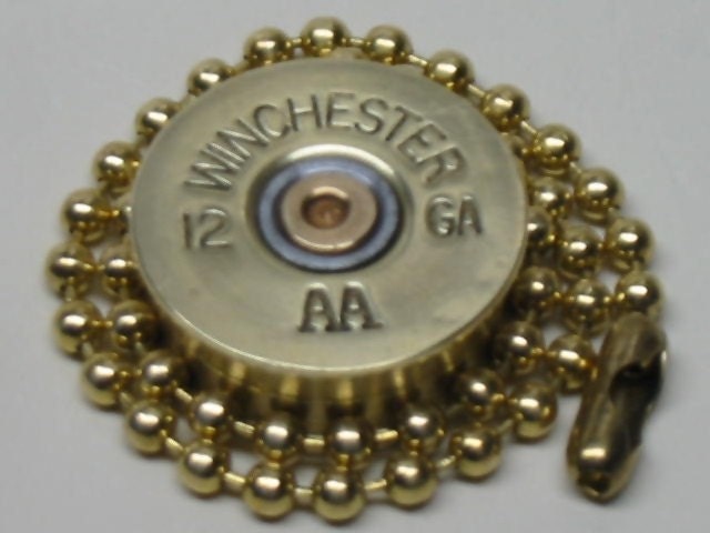 Shotgun Shell Ceiling Fan Light Pull Brass Winchester AA - Set of 3