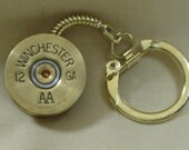 Shotgun Shell Keychain Brass 12 Ga Winchester AA - Birthday Gift for Dad