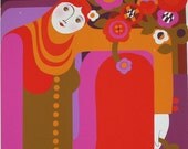 FLORA With FLOWERS - Original Serigraph Print