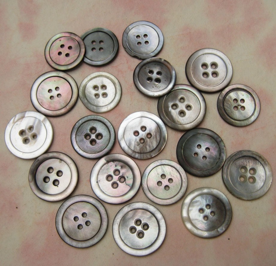 Vintage Smoky Pearl Shell Buttons