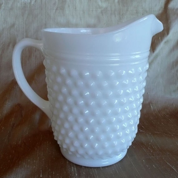 Fire King Hobnail White Milk Glass Pitcher By Sweetricevintage 6915