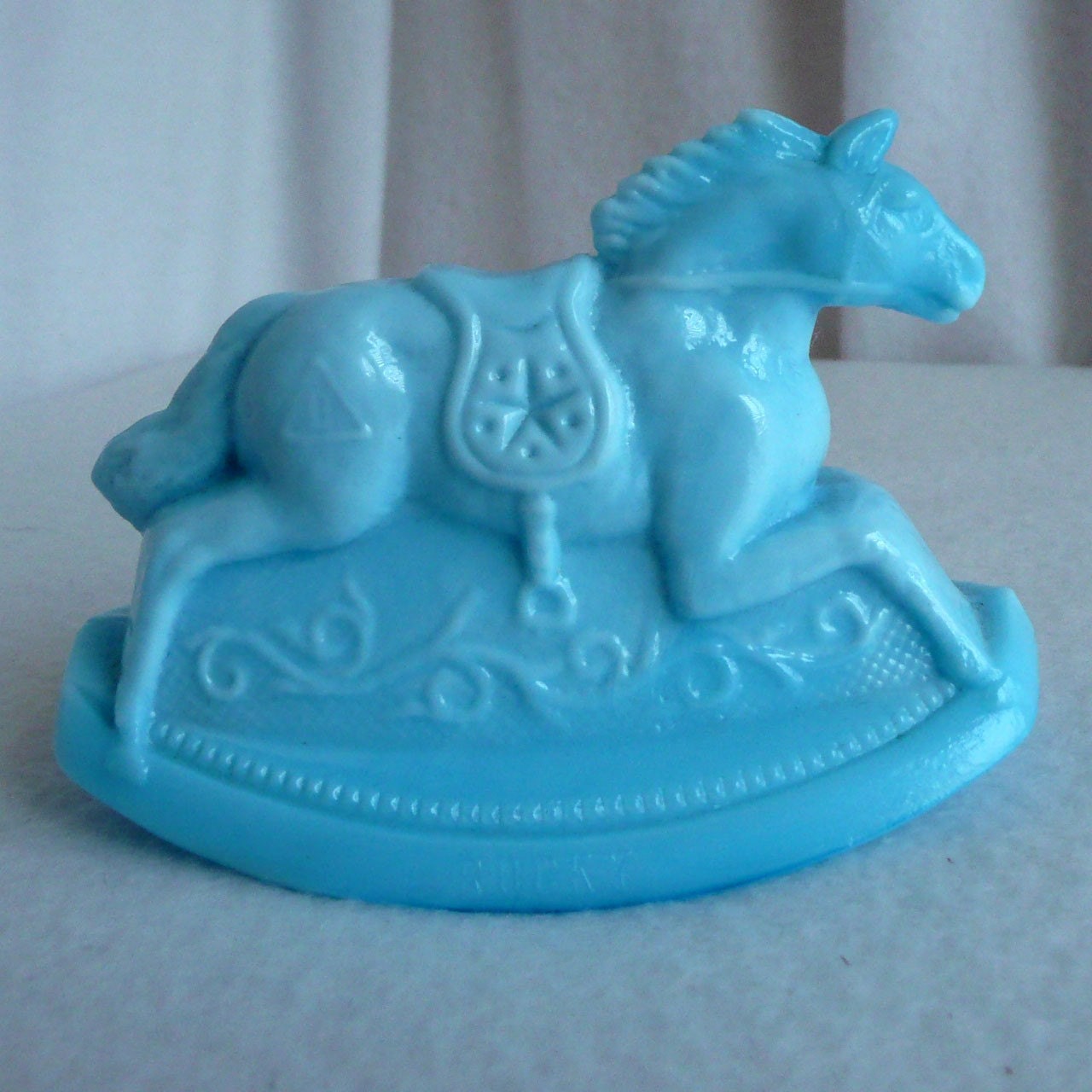 Rocky Rocking Horse by Guernsey Glass in Blue Aqua Glass