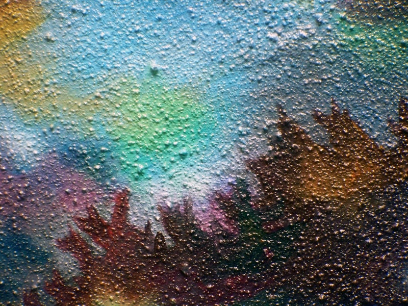 Original Commission 36x24 inch abstract landscape tree painting, lots of texture...Tree of Light...Made To Order