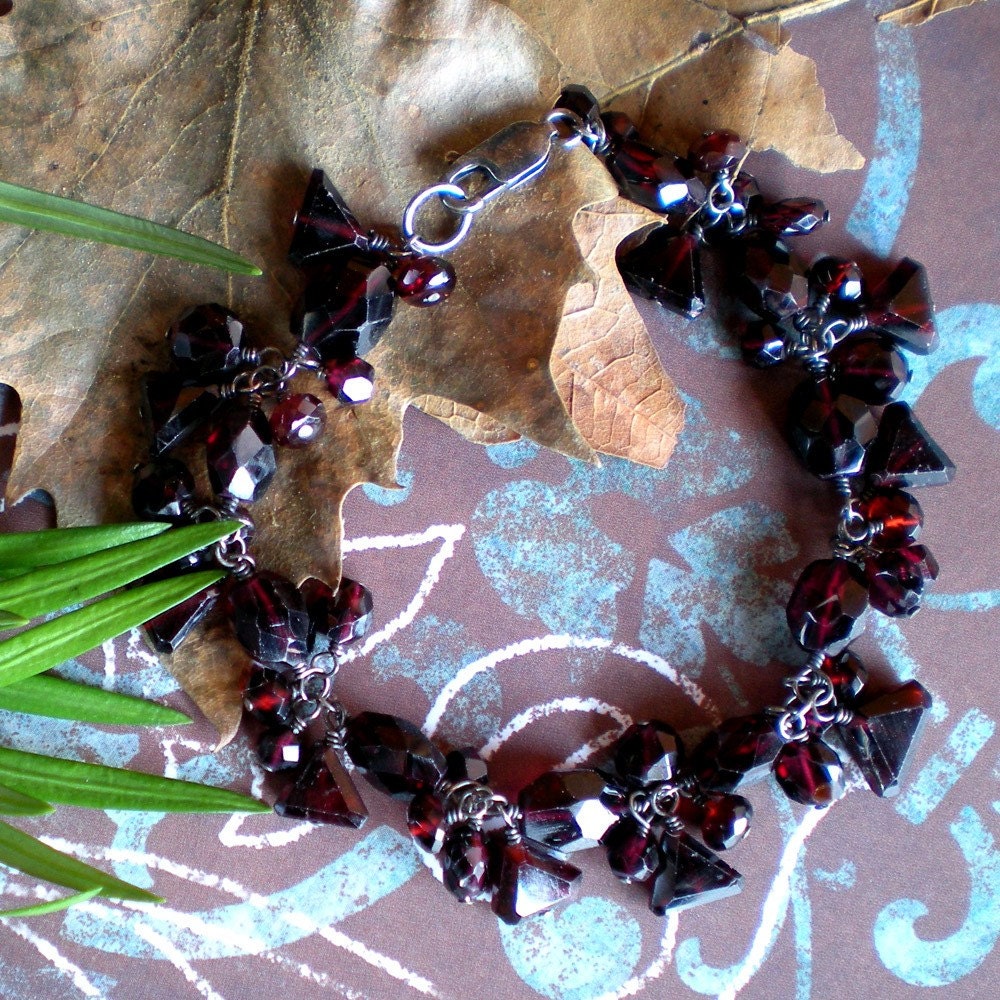 Garnet Dangle Bracelet