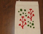 Red Trees with Green Squares Canvas Lunch Sack