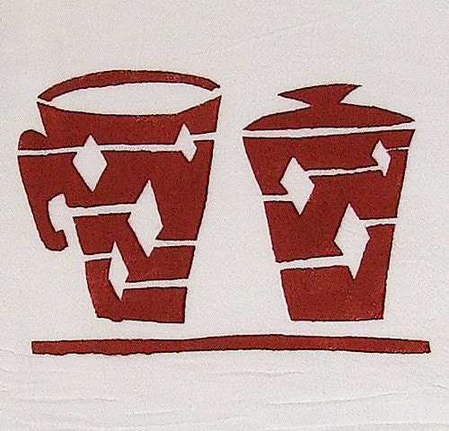 Russet Mug and Sugar Bowl Flour Sack Tea Towel