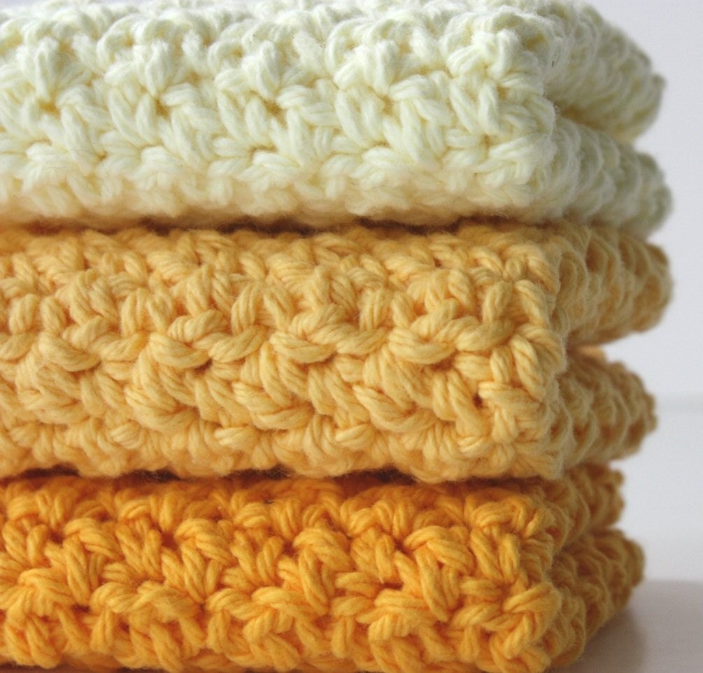 Crochet Dishcloths Kitchen Dish Cloth Cotton Wash Cloths