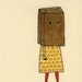 paper bag head gocco screen print yellow