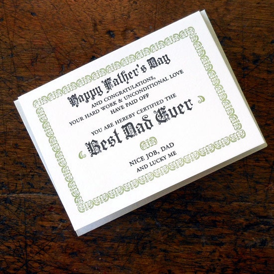 best dad ever certificate