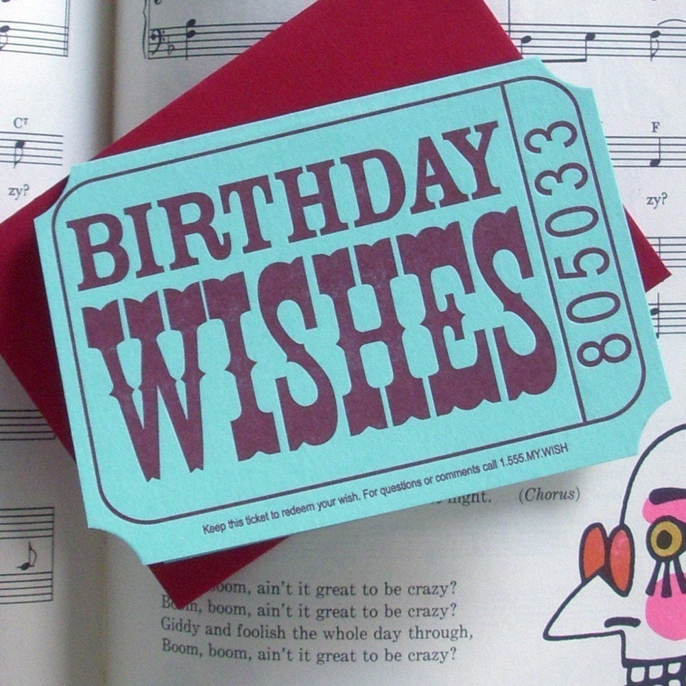 birthday wishes ticket