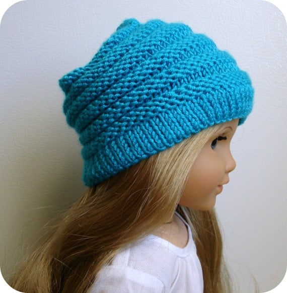 Sophie - PDF Knitting Pattern For 18" American Girl Doll Slouchy Hat - Doll Clothes Pattern - Instant Download