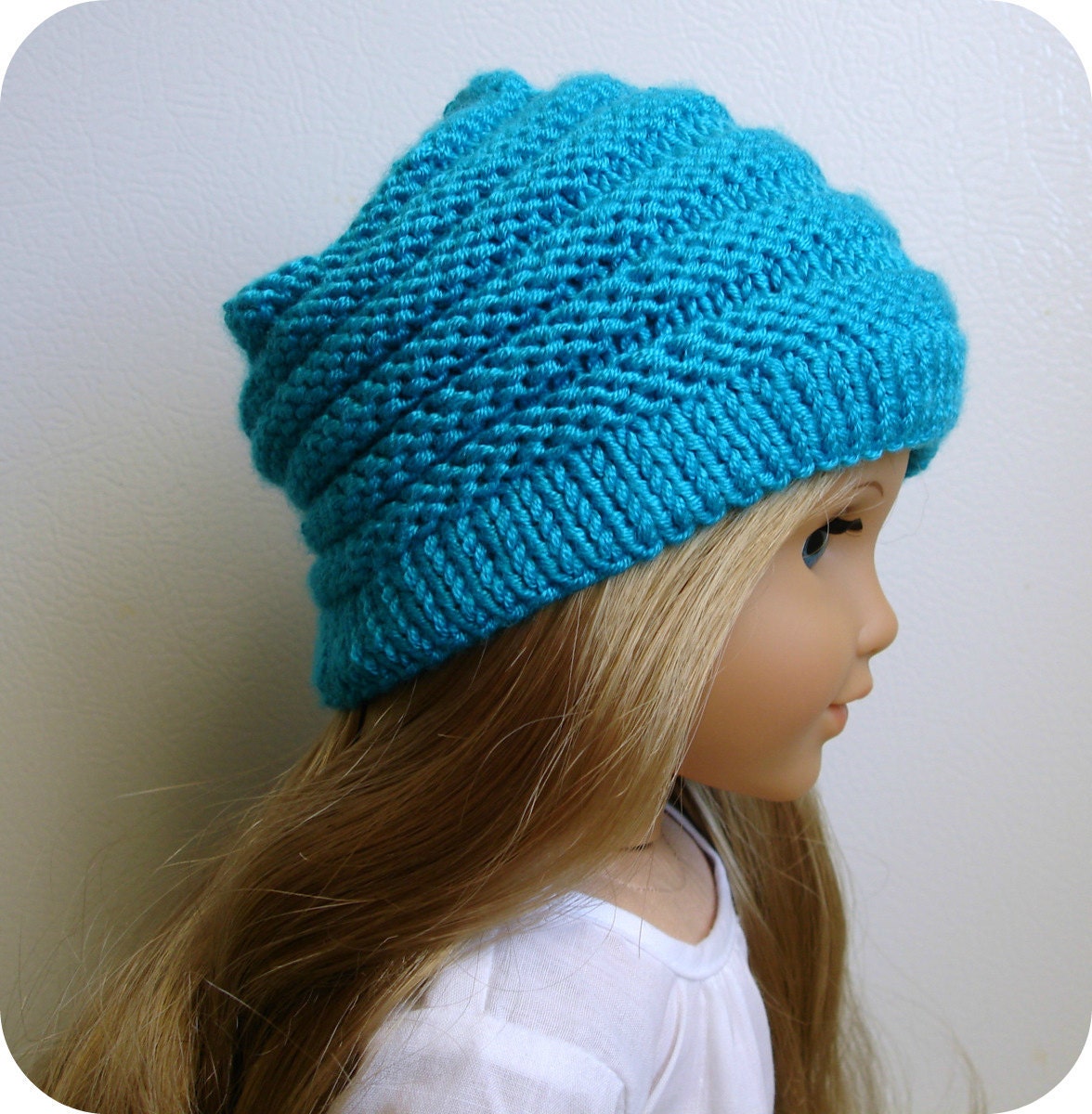 Sophie - PDF Knitting Pattern For 18" American Girl Doll Slouchy Hat - Doll Clothes Pattern - Instant Download