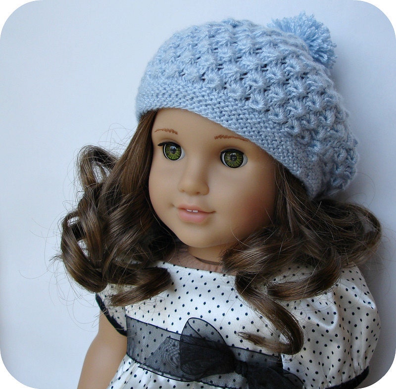 Rosamund Beret - PDF Knitting Pattern For 18" American Girl Dolls - Doll Clothes Pattern - Instant Download