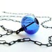 Blown Glass Bead Necklace, Cobalt Hollow Glass Ball Sterling Silver, Colored Glass Bead Necklace, You Choose Color - Fisherman Foat Necklac