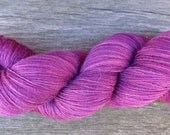Superwash Bluefaced Leicester Sock yarn handpainted in subtle shades of purple 150g