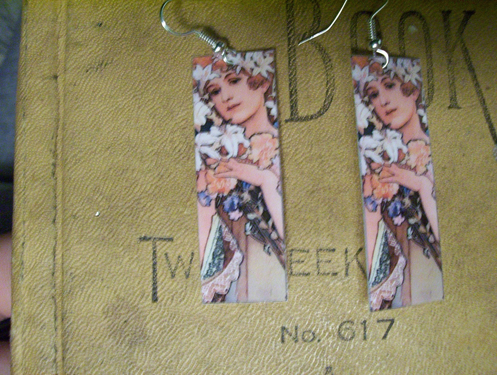 Art for Your Ears Mucha Flower Image Earrings