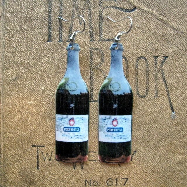 Reserved Listing for Annebleisnik 4 pairs Pernod Fils Absinthe Bottle Cutout Earrings