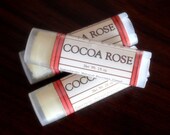 Cocoa Rose Lip Balm - One Tube Beeswax Shea Cocoa Butter Jojoba