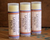 Lavender Peach Lip Balm - One Tube Beeswax Shea Cocoa Butter Jojoba