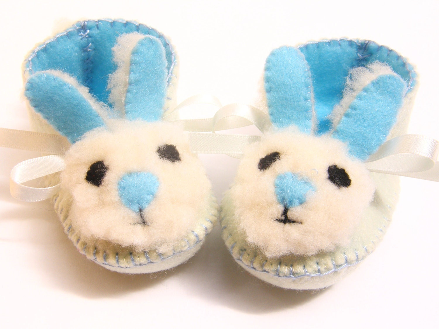 Cream and Blue Mr Bunny Babies Shoes Easter Baby Boy Booties Perfect for Baby Shower Gift