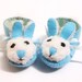 Blue and Cream Mr Bunny Babies Shoes Easter Baby Boy Booties Perfect for Baby Shower Gift