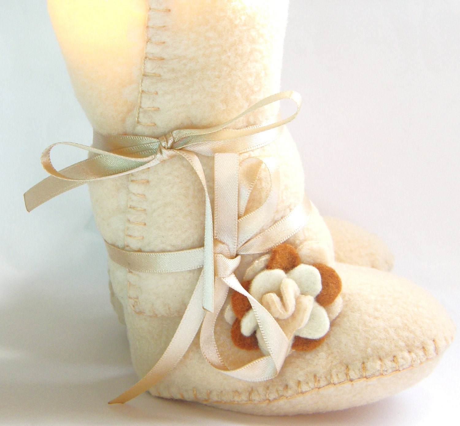 12-18-24 months old Cafe Latte Toddler Boots Ugg Style Fleece Toddler Booties with Faux Sheepskin Fur Toddler Girl Shoes