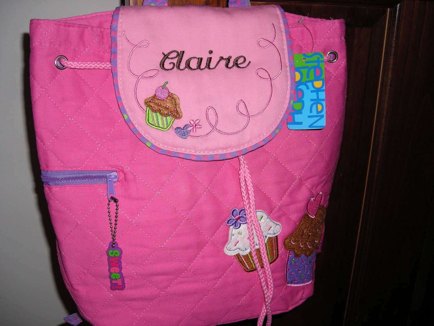 Personalized Stephen Joseph Quilted Back Pack Cupcake by Never Felt Better