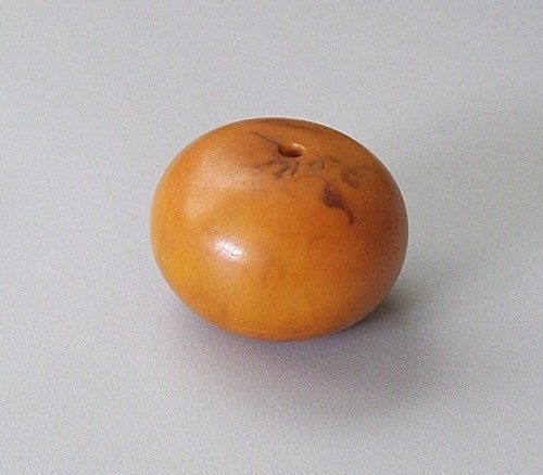 Large Amber Resin Bead, Vintage African Trade Bead