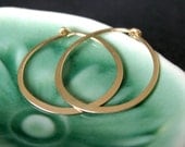 SMALL (3/4 inch - 20mm) solid 18K gold hoop earrings