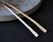SIMPLY STRAIGHT 14K gold filled long and skinny bar earrings