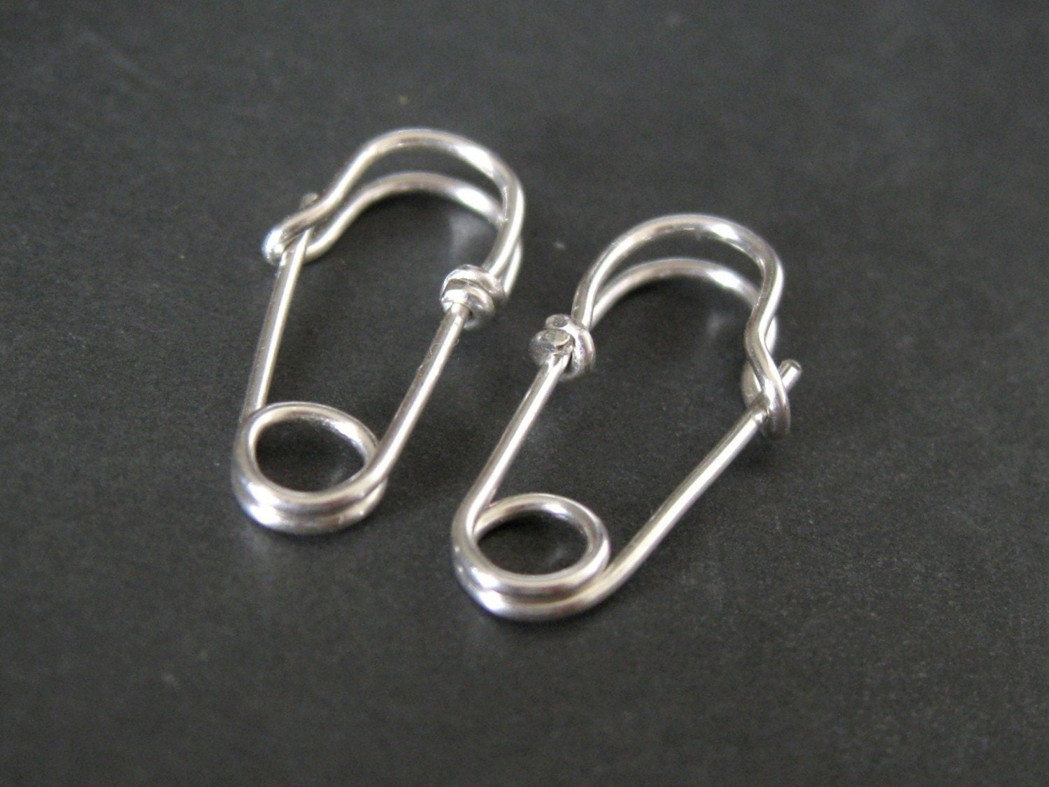 mini SAFETY PIN hoop sterling silver earrings--the cutest and smallest safety pin ever